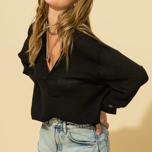 New Crinkle woven black blouse